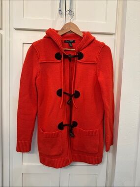 Lauren Ralph Lauren Lambswool Hooded Sweater Cardigan